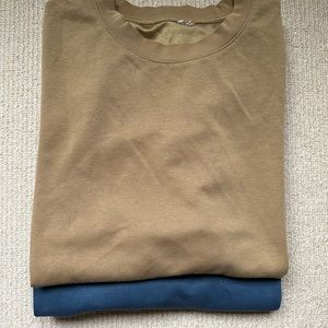 Lot of 2 Uniqlo U AIRism cotton oversized crew neck half sleeve T shirt, large